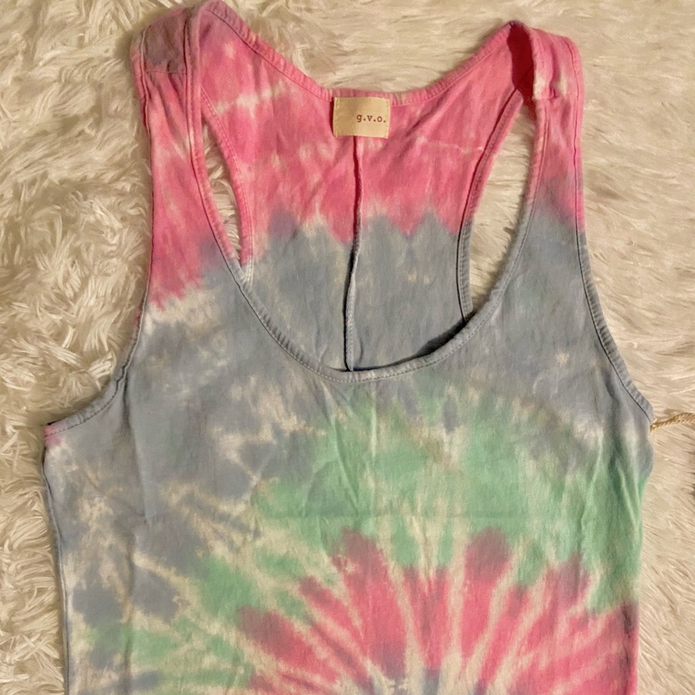GVO Tie Dye Racerback Mini Tank Dress - Picture 7 of 8